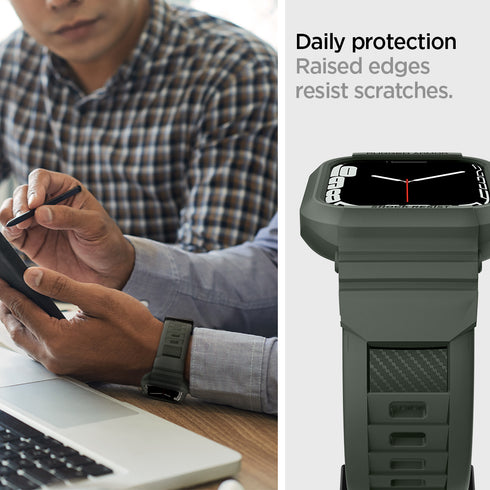 Spigen כיסוי+רצועה ל-Apple Watch Series (45mm / 44mm) – Rugged Armor Pro